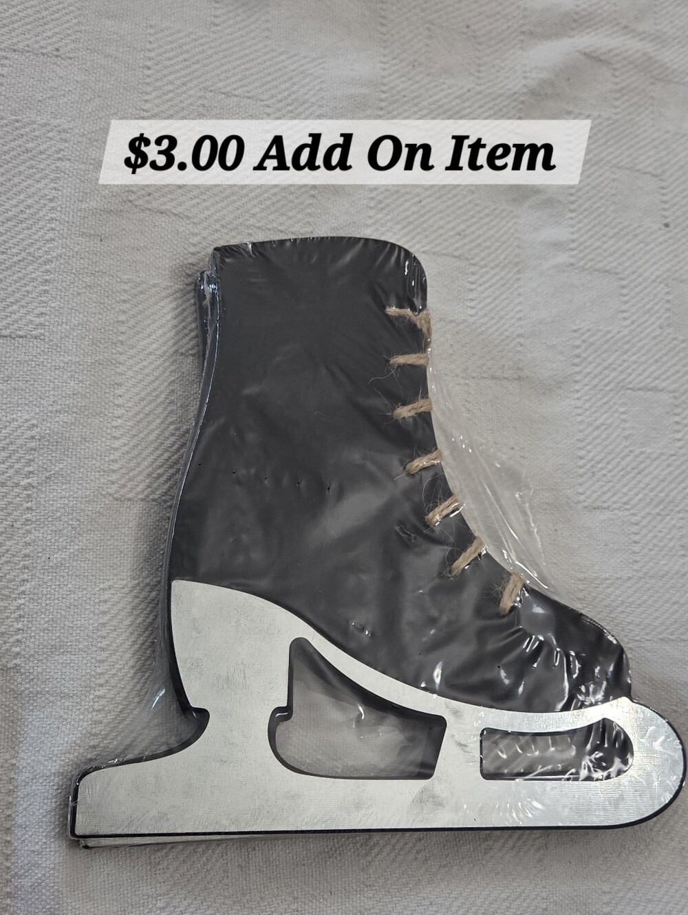 NWT Black Ice Skate Wooden Hanging Decor - $3 Add On
